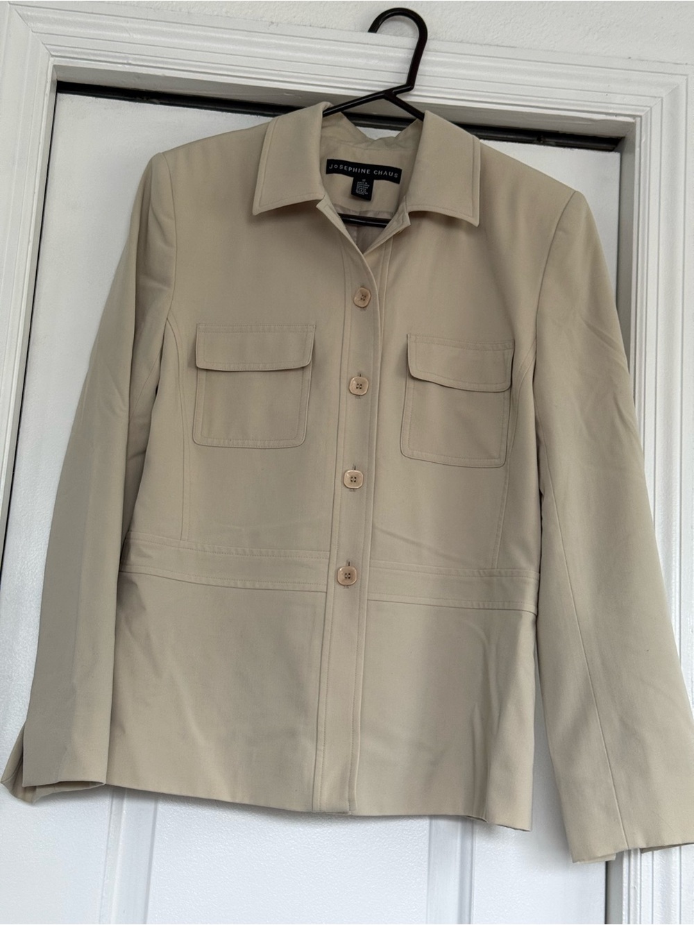 Josephine Chaus Light Beige Button-Front Blazer